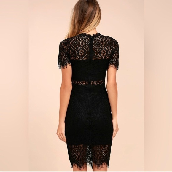 Lulus. Remarkable Black Lace Dress. Small - Picture 5 of 16